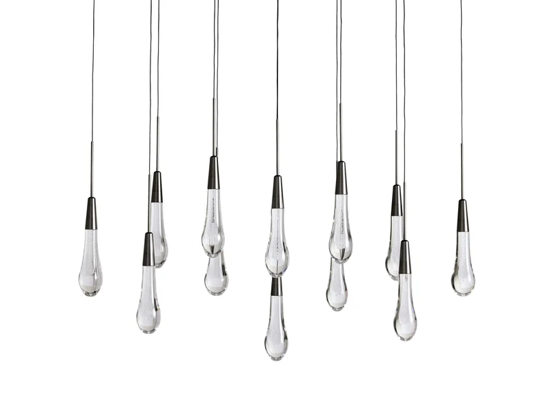 Lineaire Kroonluchter LED Dimbaar Verstelbaar Glas Hanglamp 6 Maten Messing Brons Nikkel Eetkamer Woonkamer | Sansoti