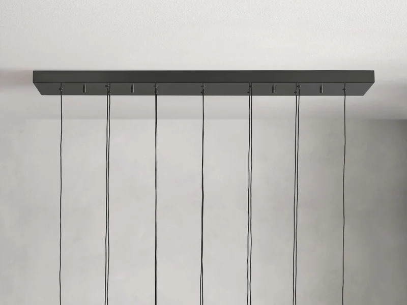 Lineaire Kroonluchter LED Dimbaar Verstelbaar Glas Hanglamp 6 Maten Messing Brons Nikkel Eetkamer Woonkamer | Sansoti