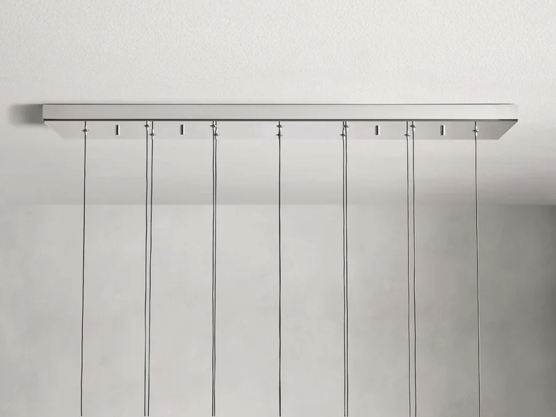 Lineaire Kroonluchter LED Dimbaar Verstelbaar Glas Hanglamp 6 Maten Messing Brons Nikkel Eetkamer Woonkamer | Sansoti