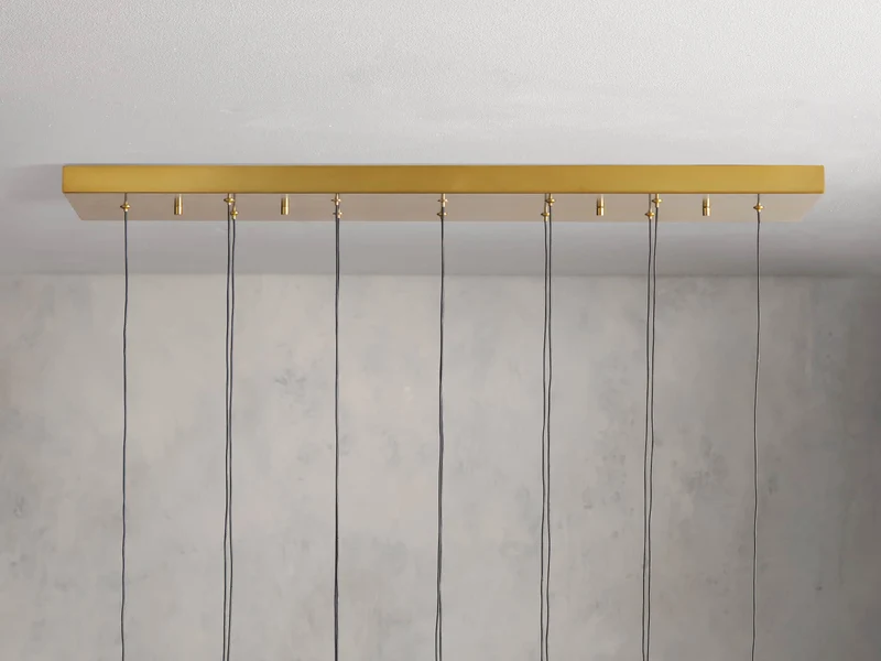 Lineaire Kroonluchter LED Dimbaar Verstelbaar Glas Hanglamp 6 Maten Messing Brons Nikkel Eetkamer Woonkamer | Sansoti