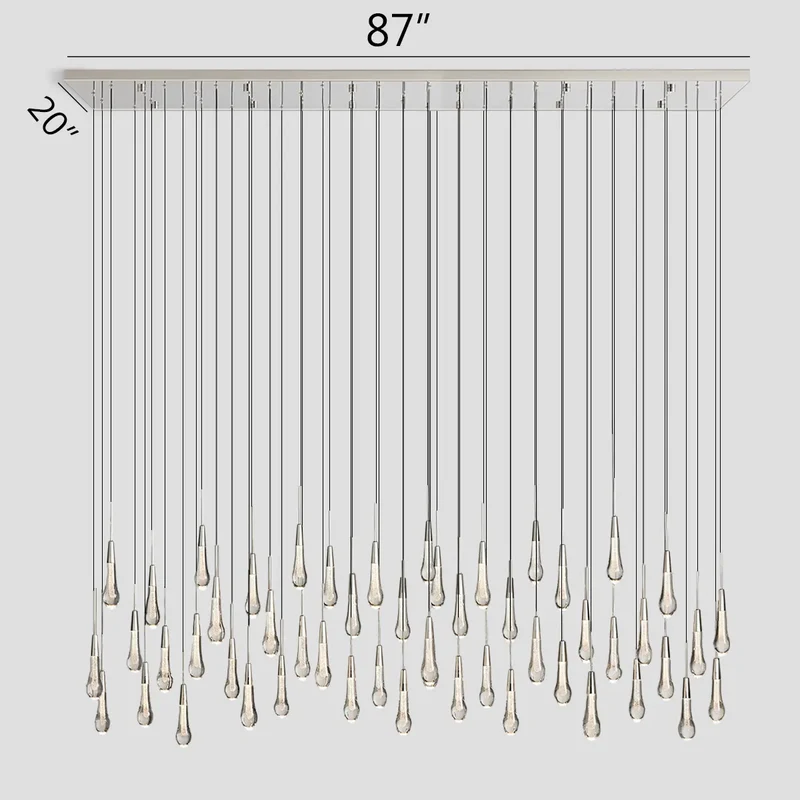 Lineaire Kroonluchter LED Dimbaar Verstelbaar Glas Hanglamp 6 Maten Messing Brons Nikkel Eetkamer Woonkamer | Sansoti
