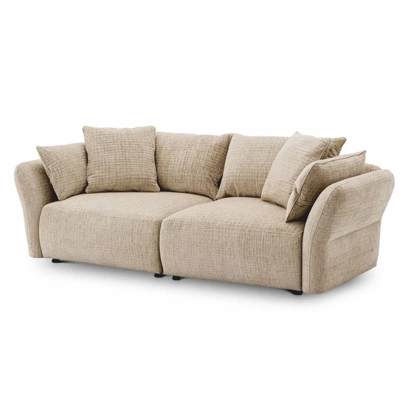 Casa Padrino Luxus Sofa Creme 234 cm - Wohnzimmer & Hotel Möbel