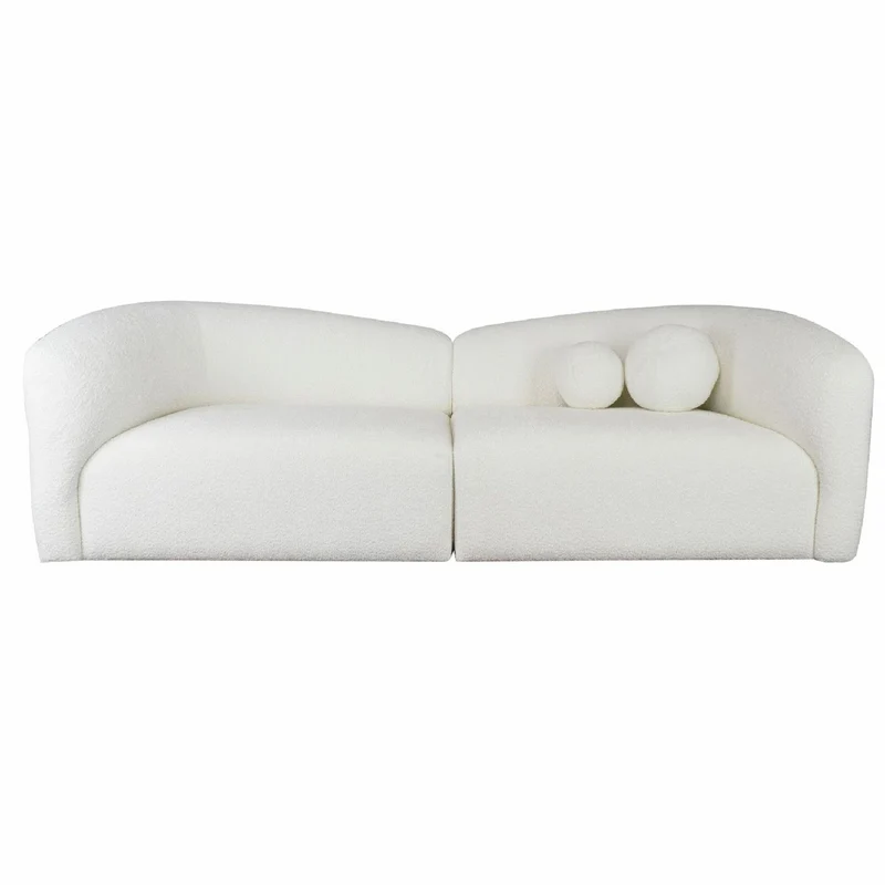 Casa Padrino Luxus Sofa Weiß 235 cm - Modulares Wohnzimmer Sofa