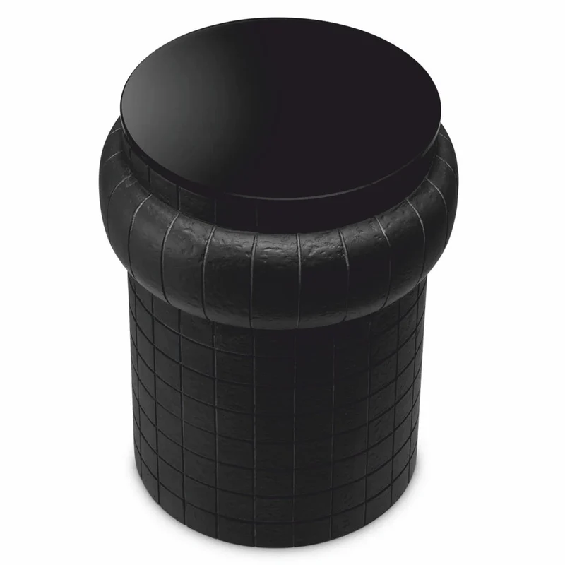 Casa Padrino Luxus Beistelltisch mit Glasplatte Schwarz H. 52 cm - Luxus Möbel