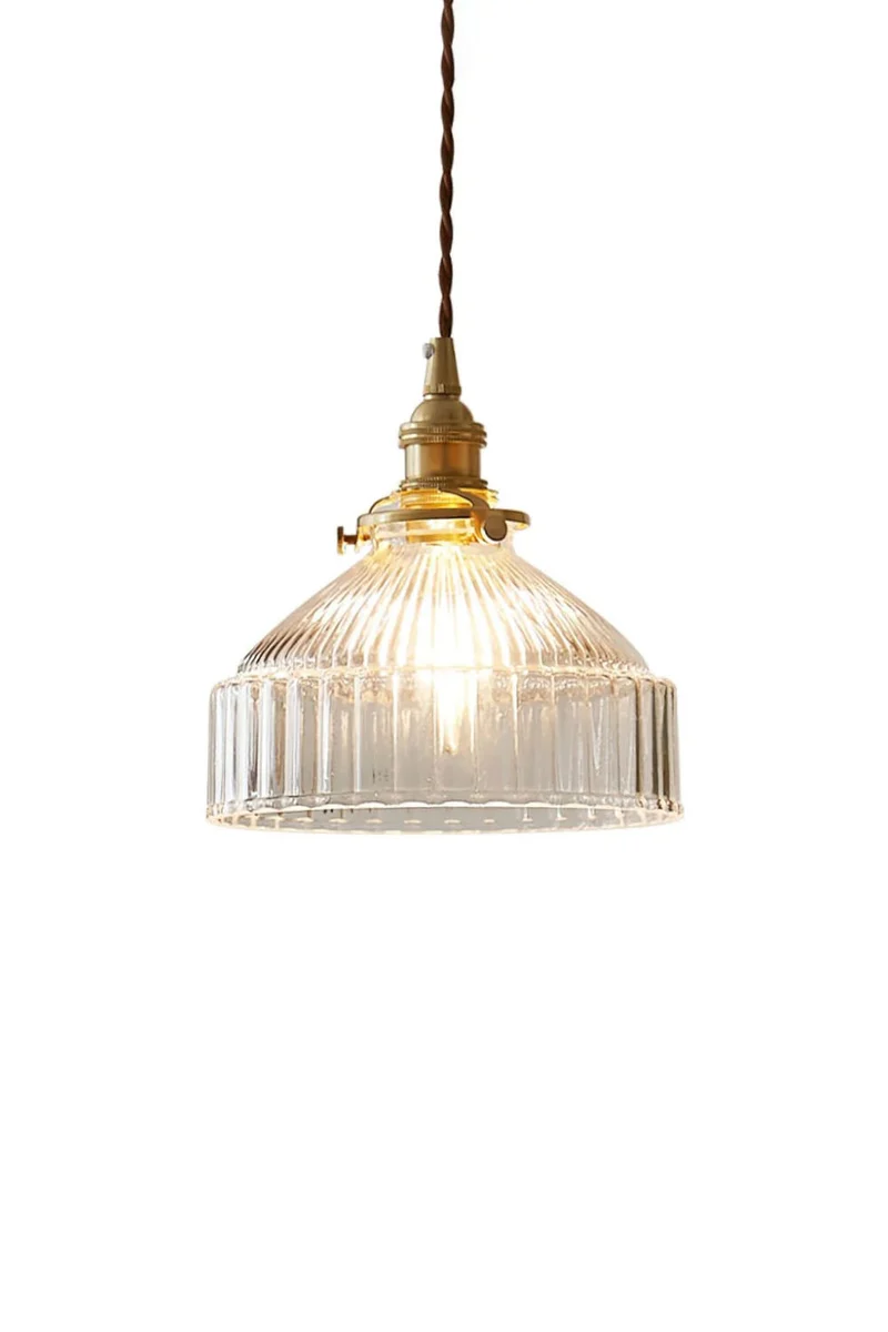 Hanglamp Glas Messing Warm Licht Hal Slaapkamer Woonkamer Retro Stijl Sfeervol Vintage Plafondlamp Design | Sansoti