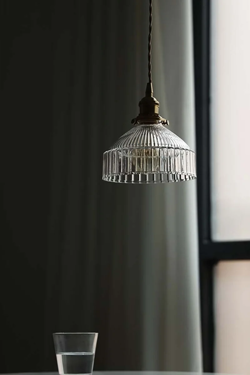 Hanglamp Glas Messing Warm Licht Hal Slaapkamer Woonkamer Retro Stijl Sfeervol Vintage Plafondlamp Design | Sansoti