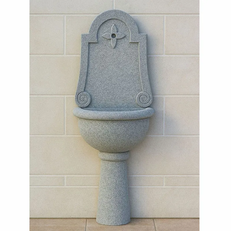Casa Padrino Jugendstil Wandbrunnen Grau H. 140 cm - Garten Deko Accessoires