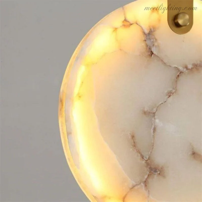Trapgat Kroonluchter Albast Messing Hoog Plafond Lichtkoker Hangverlichting Meerdere Lichtpunten Luxe | Sansoti