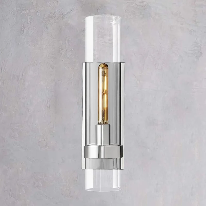 Wandlamp Glas en Messing met Cilinderkap Warm Wit Licht Woonkamer Slaapkamer Hal Verlichting Luxe Design | Sansoti