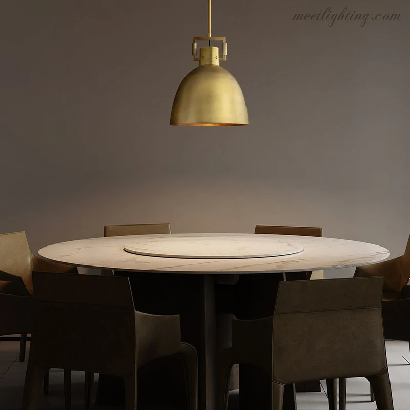 Industriële Hanglamp Metaal Keuken Eetkamer Boogvorm Koepelkap E26 Dimbaar Verstelbaar Messing Zwart | Sansoti