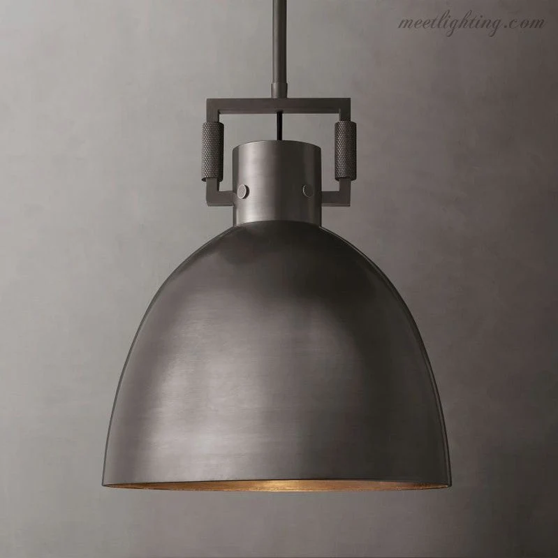 Industriële Hanglamp Metaal Keuken Eetkamer Boogvorm Koepelkap E26 Dimbaar Verstelbaar Messing Zwart | Sansoti