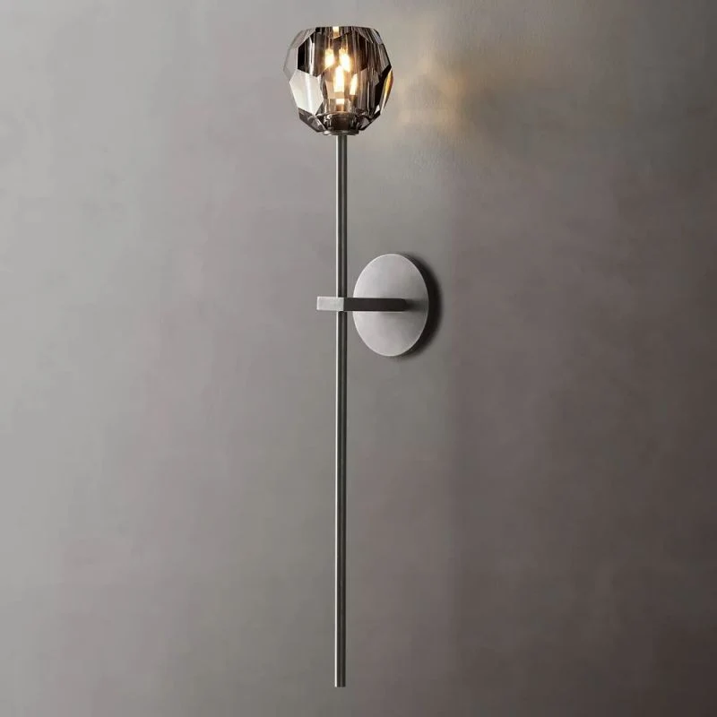 Kristallen Wandlamp met Glazen Bol en Messing Afwerking voor Sfeervolle Woonkamer Slaapkamer Entree Verlichting | Sansoti