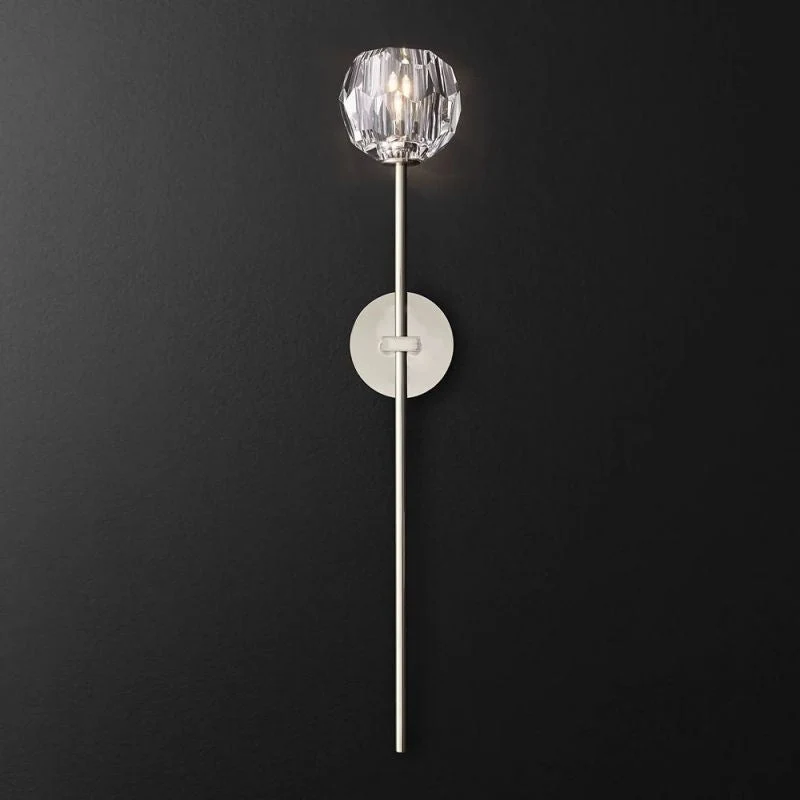 Kristallen Wandlamp met Glazen Bol en Messing Afwerking voor Sfeervolle Woonkamer Slaapkamer Entree Verlichting | Sansoti