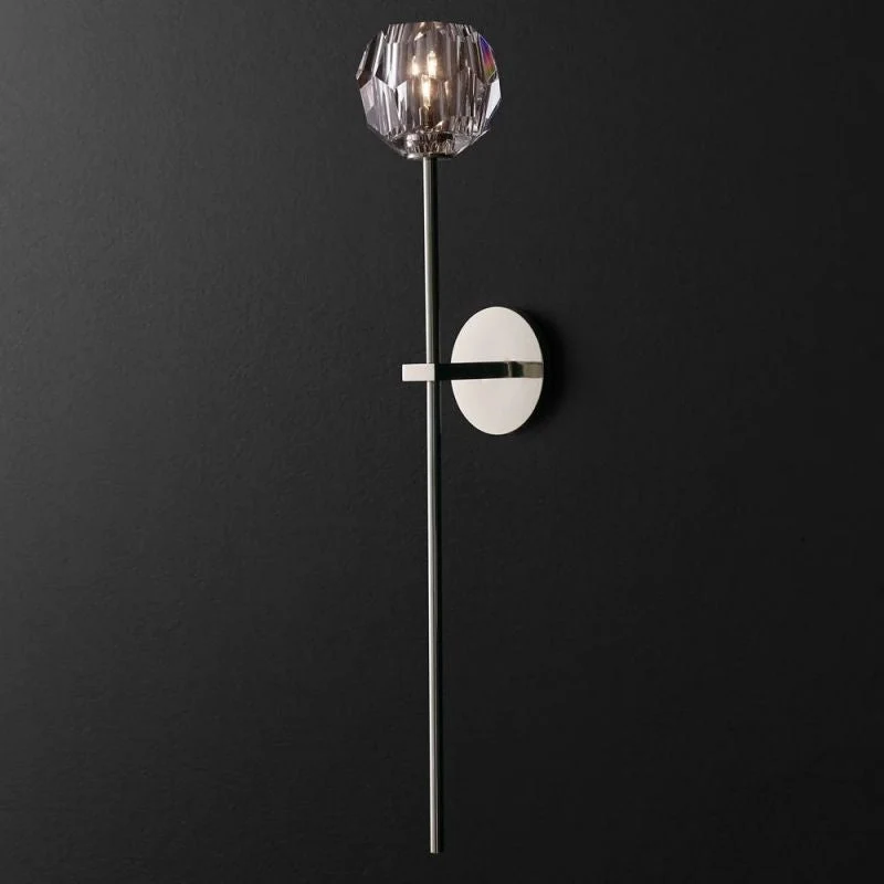 Kristallen Wandlamp met Glazen Bol en Messing Afwerking voor Sfeervolle Woonkamer Slaapkamer Entree Verlichting | Sansoti