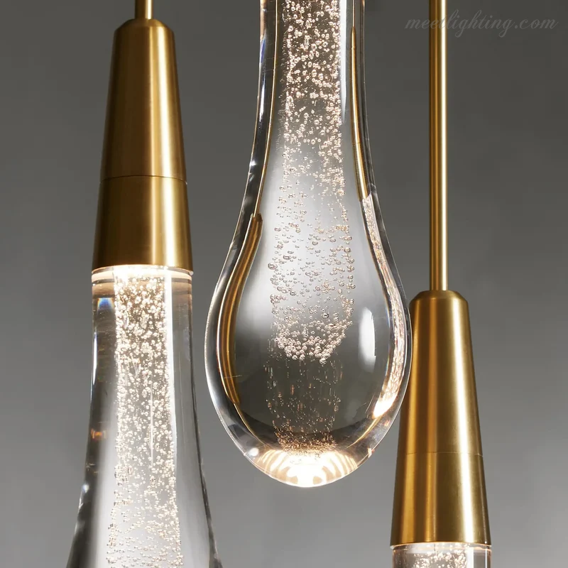 Lineaire Kroonluchter met Verstelbare LED-lampen Geschikt voor Eetkamer en Keuken Handgemaakt Glas Modern Design | Sansoti