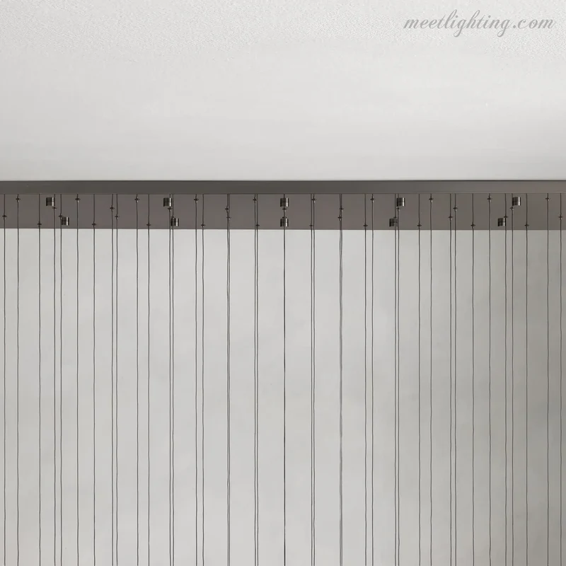 Lineaire Kroonluchter met Verstelbare LED-lampen Geschikt voor Eetkamer en Keuken Handgemaakt Glas Modern Design | Sansoti