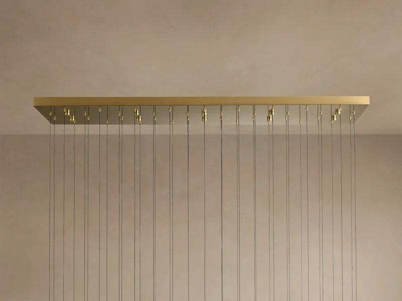 Lineaire Kroonluchter met Verstelbare LED-lampen Geschikt voor Eetkamer en Keuken Handgemaakt Glas Modern Design | Sansoti