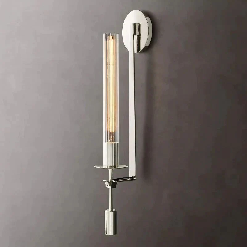 Wandlamp Messing Geribbeld Glas E26 Dimbaar Warm Wit Woonkamer Slaapkamer Restaurant Vintage Cilinder | Sansoti