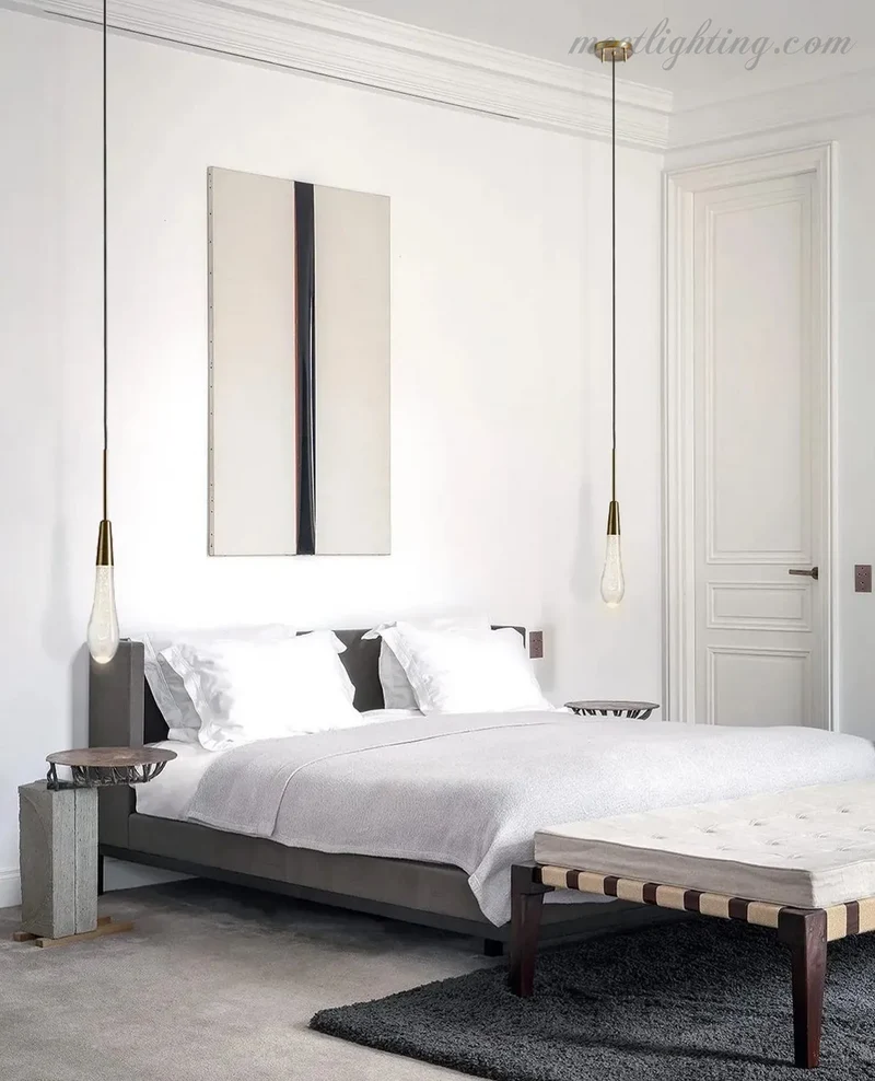 LED Hanglamp Gezaaid Glas Druppelvorm Dimbaar Verstelbaar Messing Brons Nikkel Eetkamer Woonkamer Modern | Sansoti