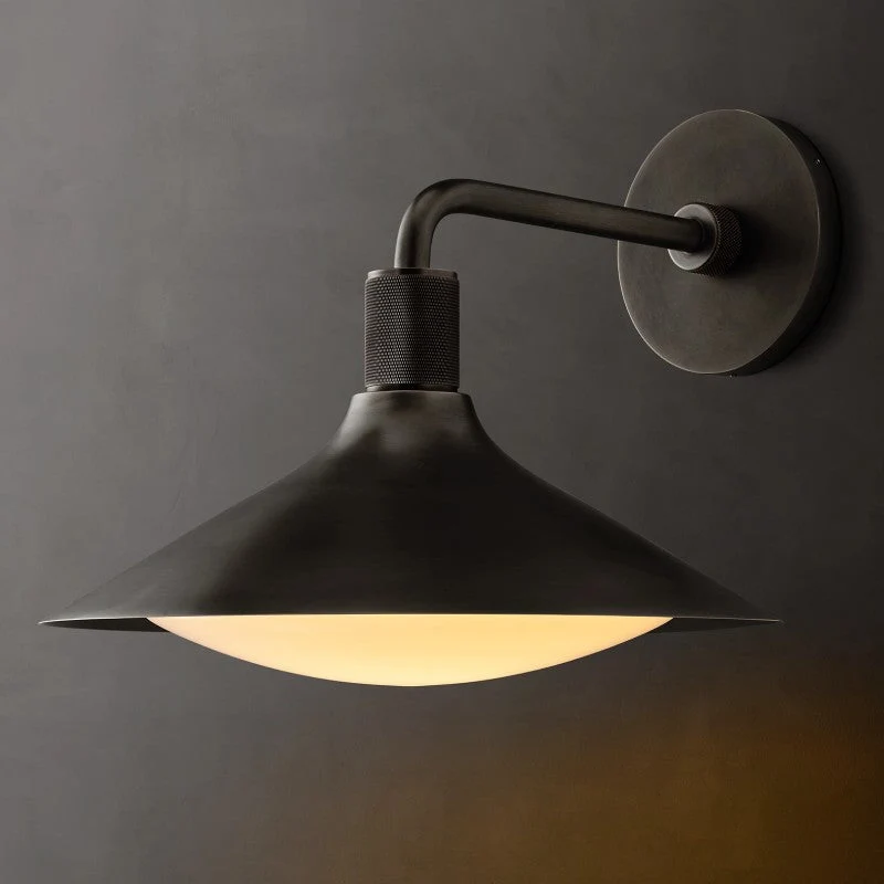 Wandlamp Messing Melkglas Taps Modern Industrieel Dimbaar Sfeerlicht Slaapkamer Woonkamer Hal Wandverlichting | Sansoti