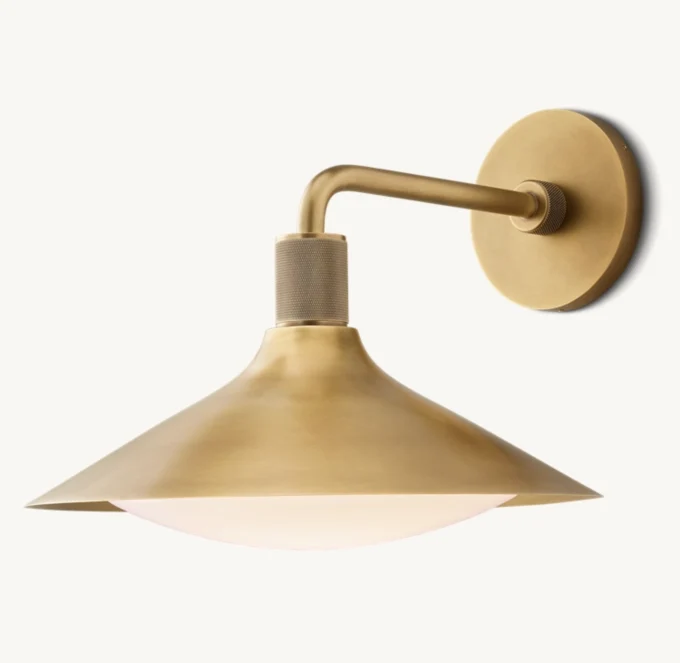 Wandlamp Messing Melkglas Taps Modern Industrieel Dimbaar Sfeerlicht Slaapkamer Woonkamer Hal Wandverlichting | Sansoti