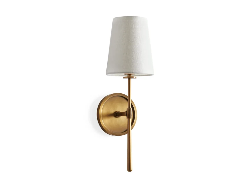 Wandlamp met Linnen Kap en Fakkelvorm voor Woonkamer Slaapkamer Badkamer Hal Modern Design Elegante Verlichting | Sansoti