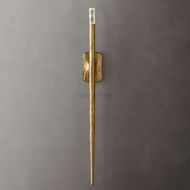 Smeedijzeren Wandlamp Verticaal Modern Design Messing Brons Tin voor Woonkamer Slaapkamer Hal Entree | Sansoti