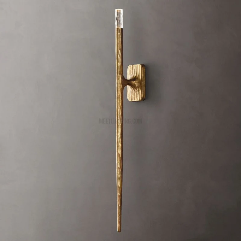 Smeedijzeren Wandlamp Verticaal Modern Design Messing Brons Tin voor Woonkamer Slaapkamer Hal Entree | Sansoti