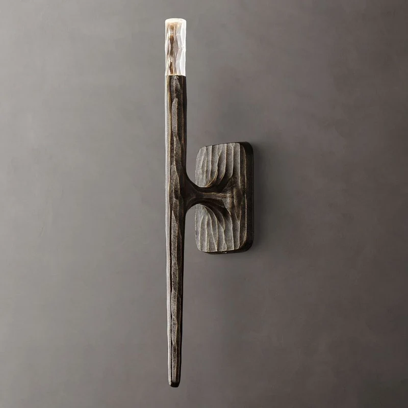 Smeedijzeren Wandlamp Verticaal Modern Design Messing Brons Tin voor Woonkamer Slaapkamer Hal Entree | Sansoti