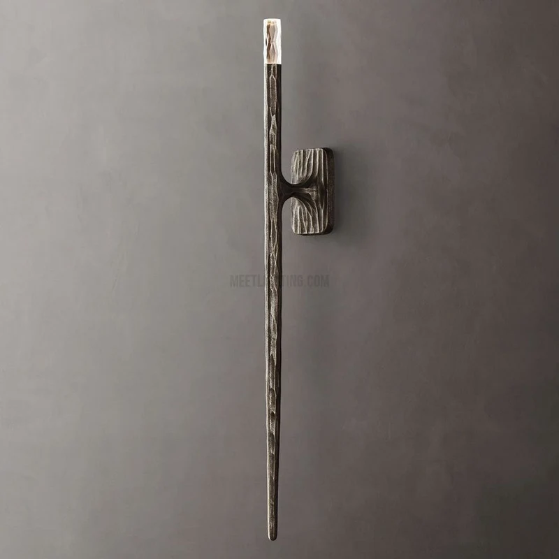 Smeedijzeren Wandlamp Verticaal Modern Design Messing Brons Tin voor Woonkamer Slaapkamer Hal Entree | Sansoti