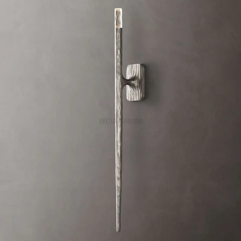 Smeedijzeren Wandlamp Verticaal Modern Design Messing Brons Tin voor Woonkamer Slaapkamer Hal Entree | Sansoti