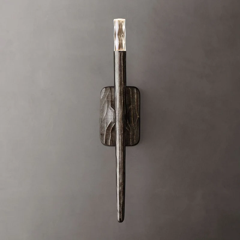 Smeedijzeren Wandlamp Verticaal Modern Design Messing Brons Tin voor Woonkamer Slaapkamer Hal Entree | Sansoti