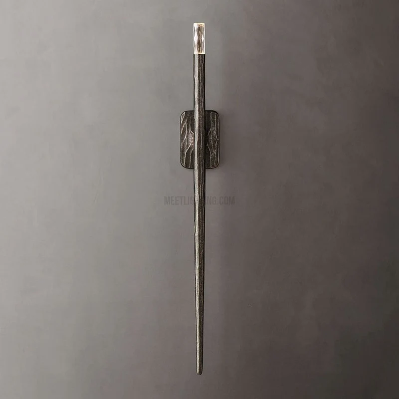 Smeedijzeren Wandlamp Verticaal Modern Design Messing Brons Tin voor Woonkamer Slaapkamer Hal Entree | Sansoti