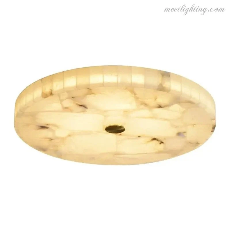 Plafondlamp Rond Albast 40-60cm Messing LED Warm Wit Dimbaar Woonkamer Eetkamer Slaapkamer Hal Entree | Sansoti