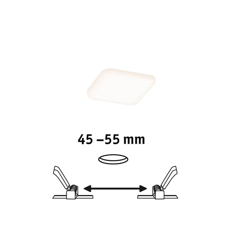 VariFit LED Einbaupanel Veluna 7,5 x 7,5 cm Eckig Satin