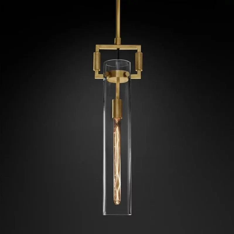 Industriële Hanglamp Cilinderglas Messing Verstelbaar Hoogte Edison Lamp Eetkamer Woonkamer Retro Verlichting | Sansoti