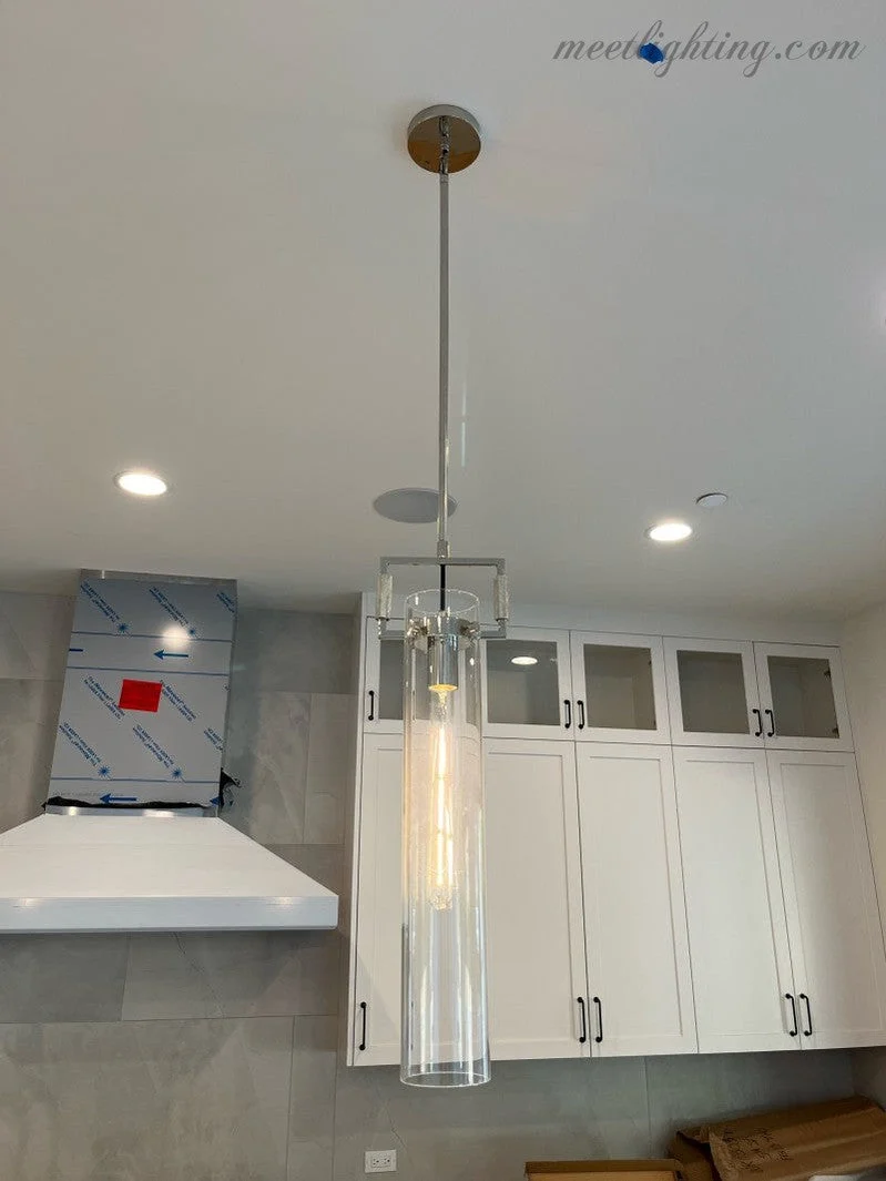 Industriële Hanglamp Cilinderglas Messing Verstelbaar Hoogte Edison Lamp Eetkamer Woonkamer Retro Verlichting | Sansoti