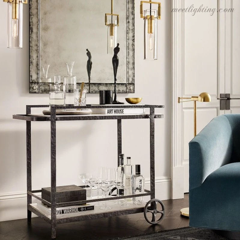 Industriële Hanglamp Cilinderglas Messing Verstelbaar Hoogte Edison Lamp Eetkamer Woonkamer Retro Verlichting | Sansoti