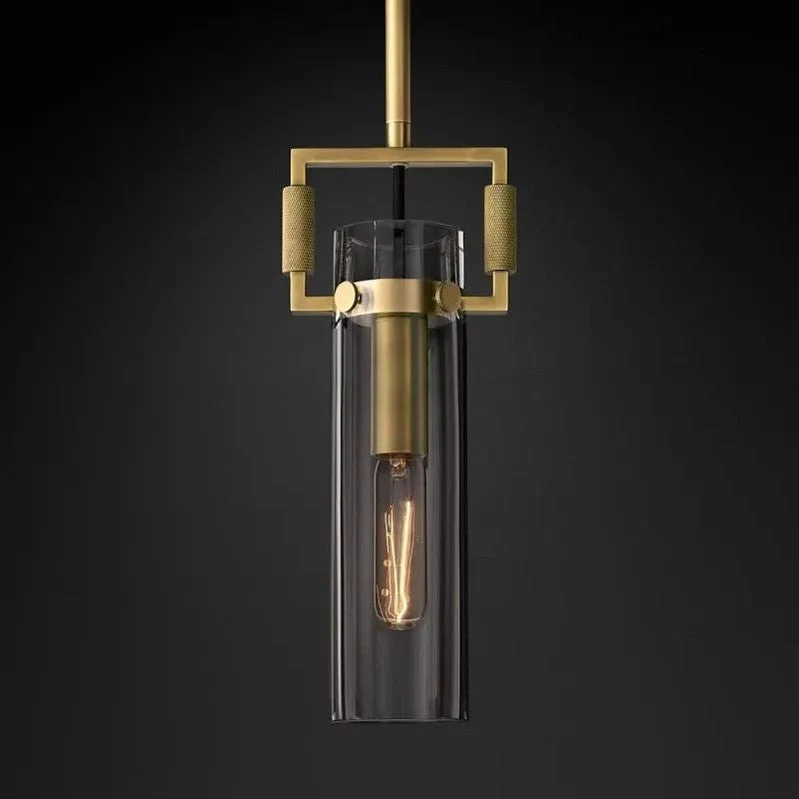 Industriële Hanglamp Cilinderglas Messing Verstelbaar Hoogte Edison Lamp Eetkamer Woonkamer Retro Verlichting | Sansoti