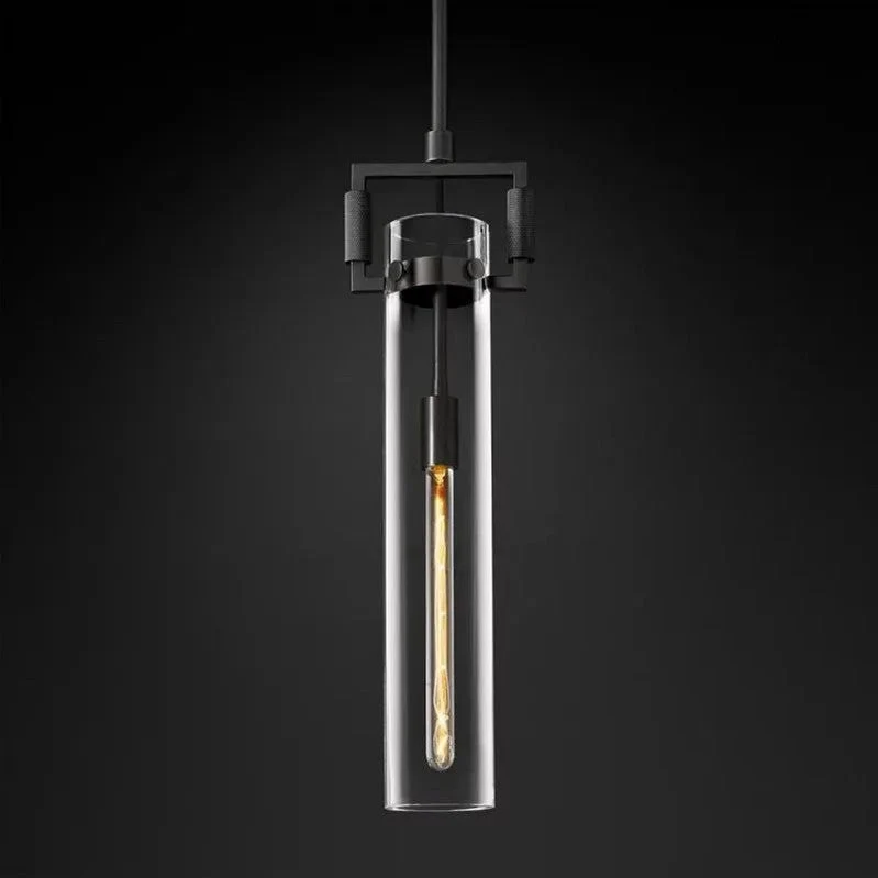 Industriële Hanglamp Cilinderglas Messing Verstelbaar Hoogte Edison Lamp Eetkamer Woonkamer Retro Verlichting | Sansoti