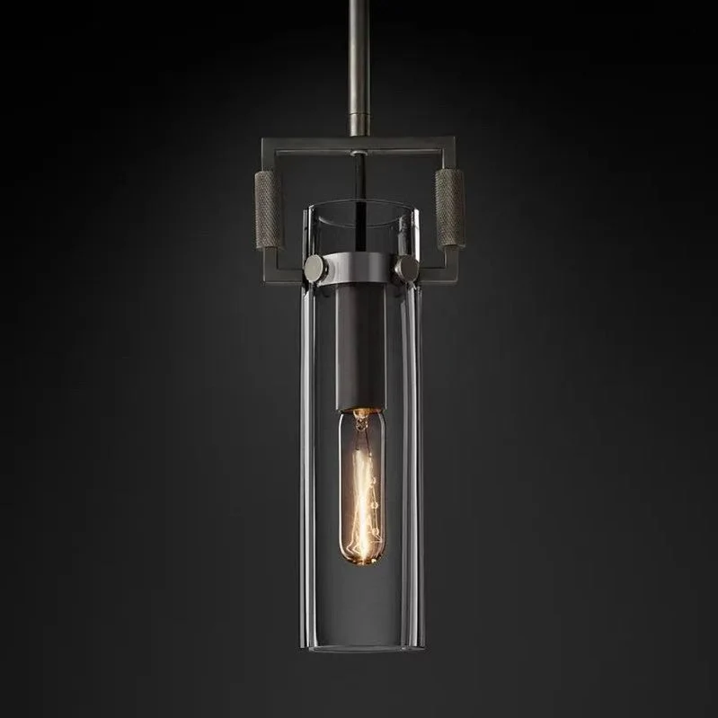 Industriële Hanglamp Cilinderglas Messing Verstelbaar Hoogte Edison Lamp Eetkamer Woonkamer Retro Verlichting | Sansoti