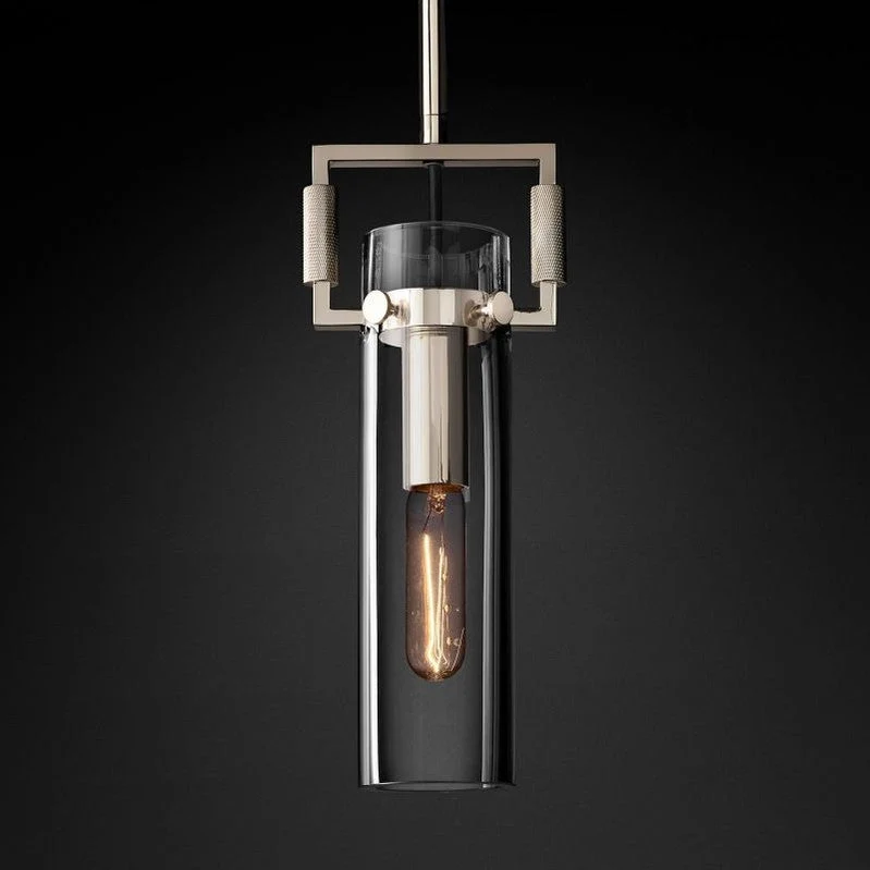 Industriële Hanglamp Cilinderglas Messing Verstelbaar Hoogte Edison Lamp Eetkamer Woonkamer Retro Verlichting | Sansoti