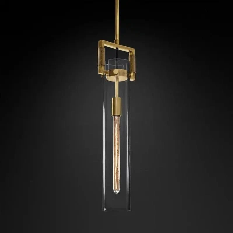 Industriële Hanglamp Cilinderglas Messing Verstelbaar Hoogte Edison Lamp Eetkamer Woonkamer Retro Verlichting | Sansoti