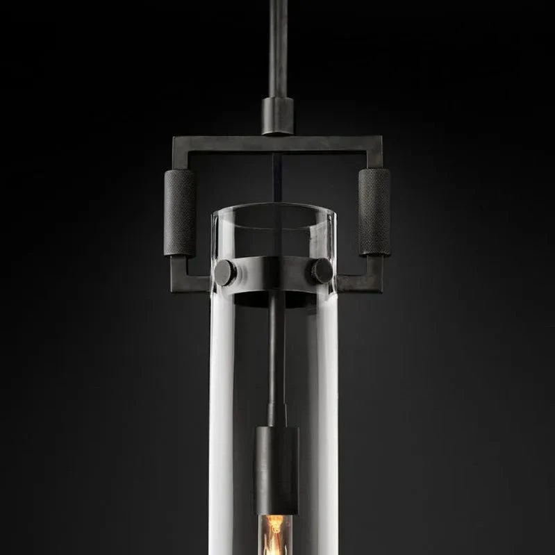 Industriële Hanglamp Cilinderglas Messing Verstelbaar Hoogte Edison Lamp Eetkamer Woonkamer Retro Verlichting | Sansoti