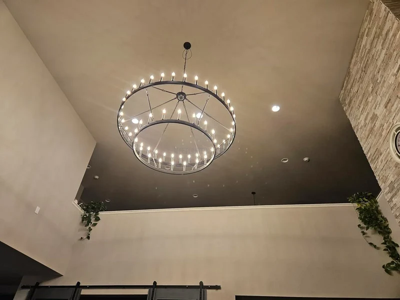 Ronde Kandelaar Kroonluchter Vintage Stijl IJzer 5 Maten Eetkamer Woonkamer Entree Handgemaakt Sfeervol | Sansoti