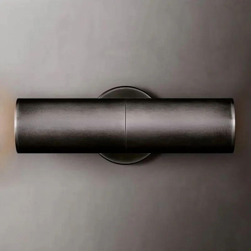 Lineaire Wandlamp Massief Messing Glas Cilindervorm Warm Licht Gepolijst Brons Woonkamer Gang Slaapkamer | Sansoti