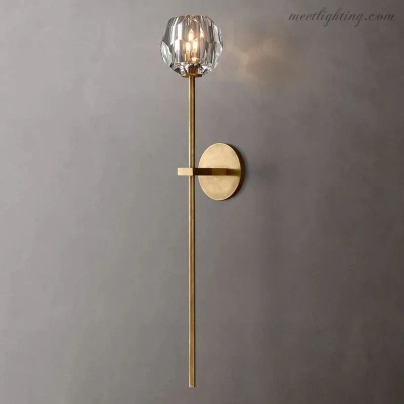 Kristallen Wandlamp met Messing Armatuur 28cm Hoog G9 Fitting voor Woonkamer Slaapkamer Entree Gangverlichting | Sansoti
