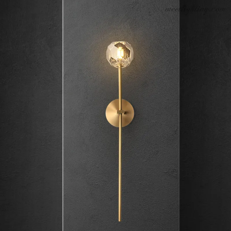 Kristallen Wandlamp met Messing Armatuur 28cm Hoog G9 Fitting voor Woonkamer Slaapkamer Entree Gangverlichting | Sansoti