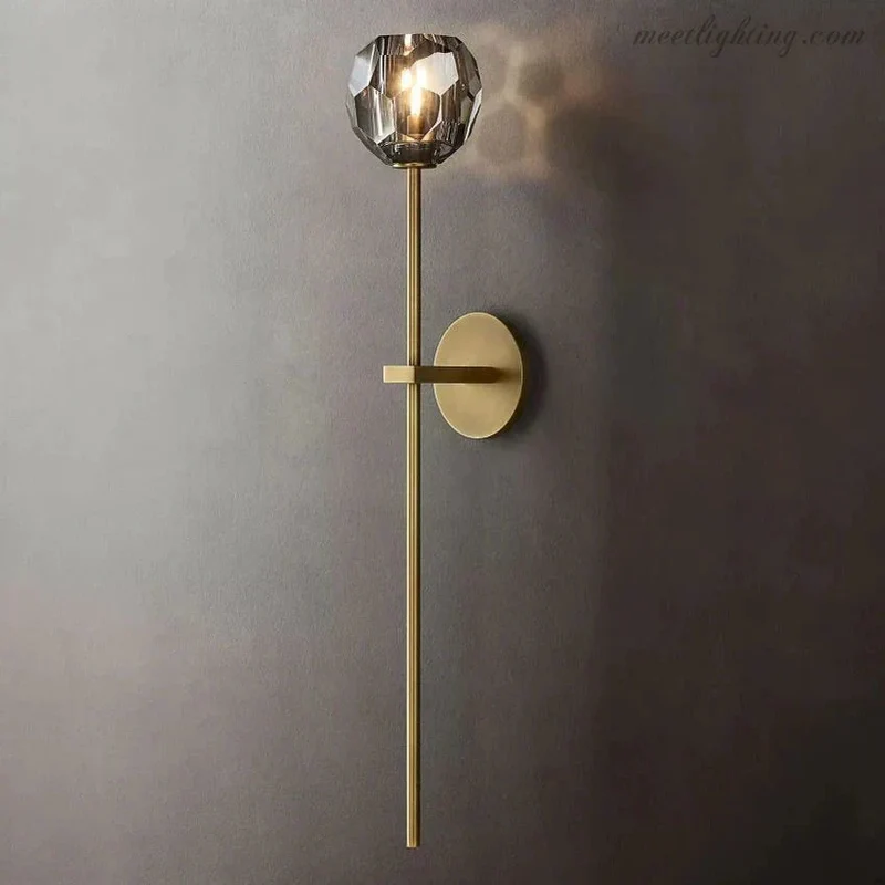 Kristallen Wandlamp met Messing Armatuur 28cm Hoog G9 Fitting voor Woonkamer Slaapkamer Entree Gangverlichting | Sansoti