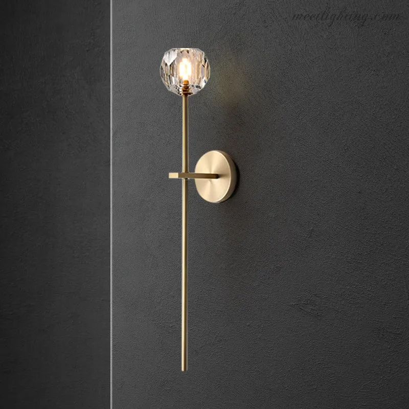 Kristallen Wandlamp met Messing Armatuur 28cm Hoog G9 Fitting voor Woonkamer Slaapkamer Entree Gangverlichting | Sansoti